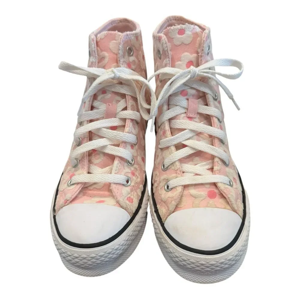 Converse Kids Chuck Taylor All Star Lift Platform Floral Chenille Sneakers 5.5